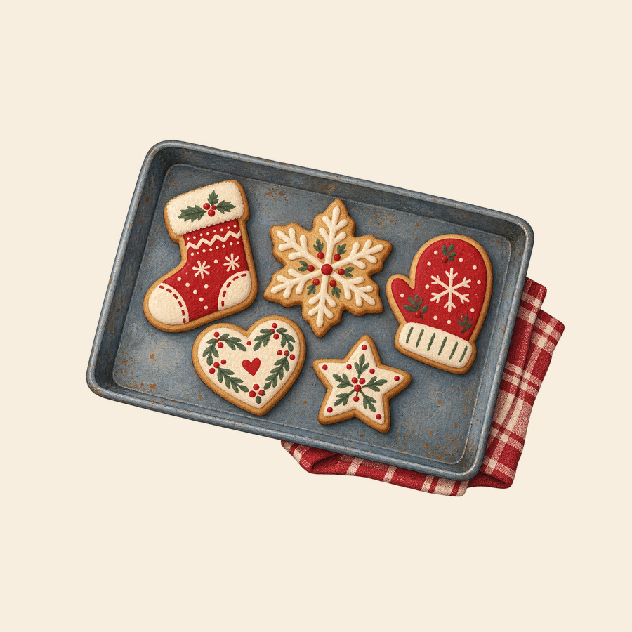 Freshly baked cookie tray