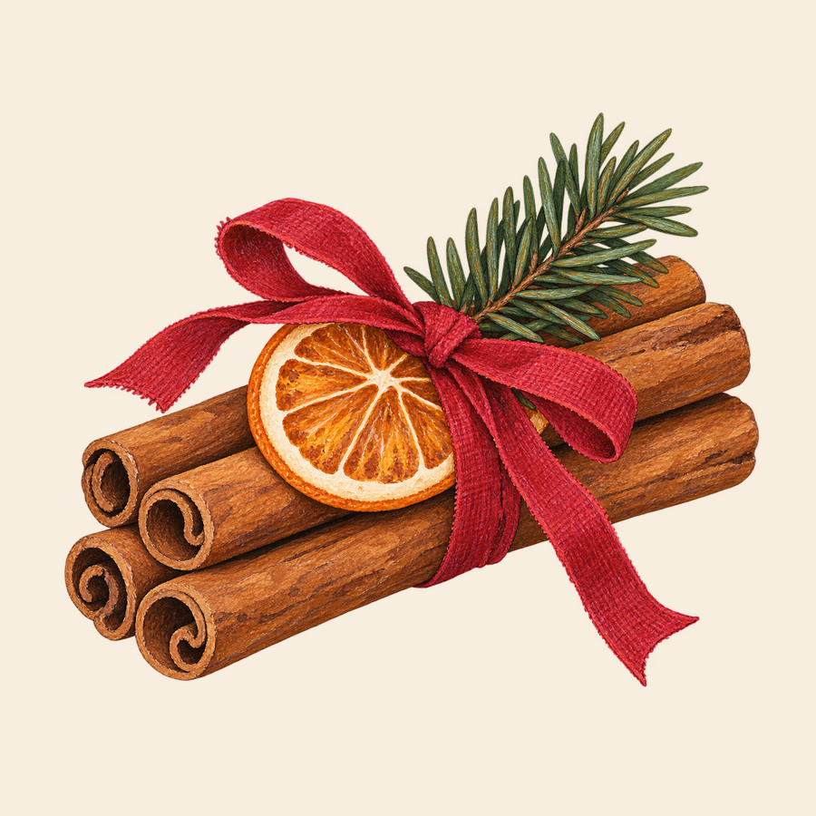 Cinnamon tied with ribbon