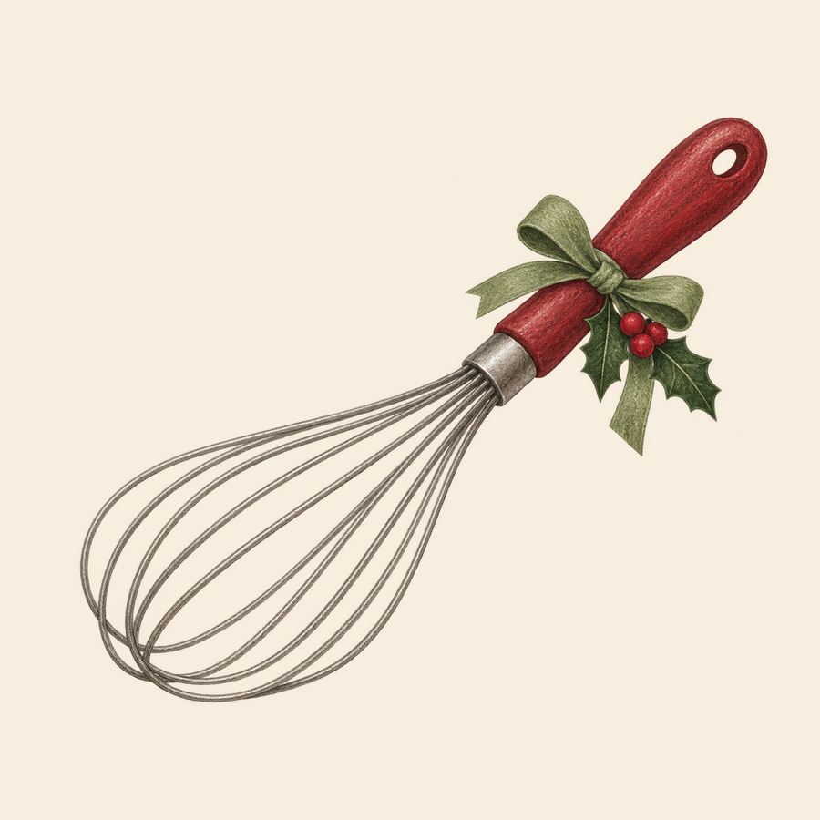 Ribbon-tied whisk