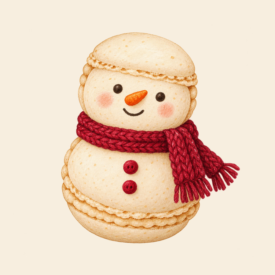 Snowman macaron
