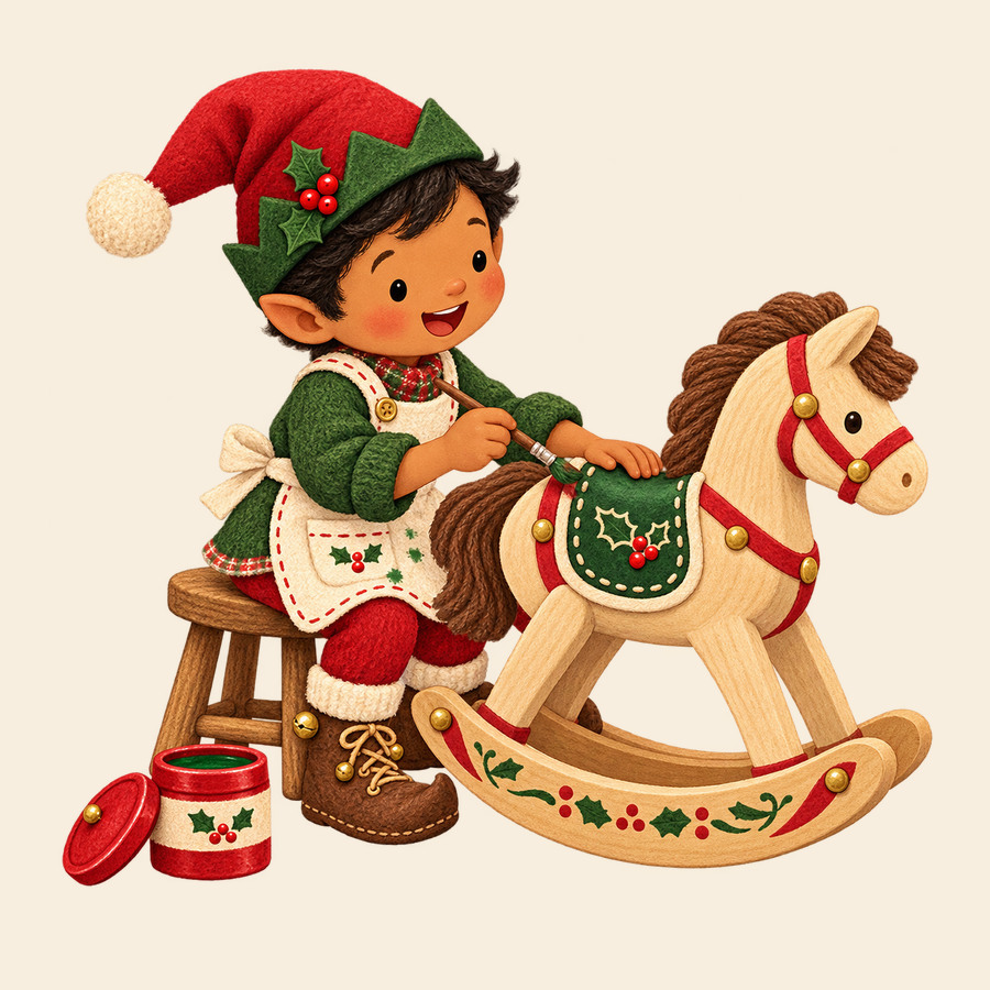 Painting a little rocking horse