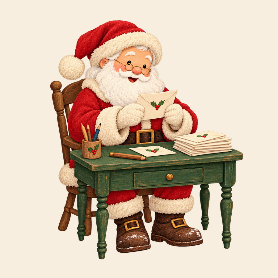 Santa reads Christmas letters