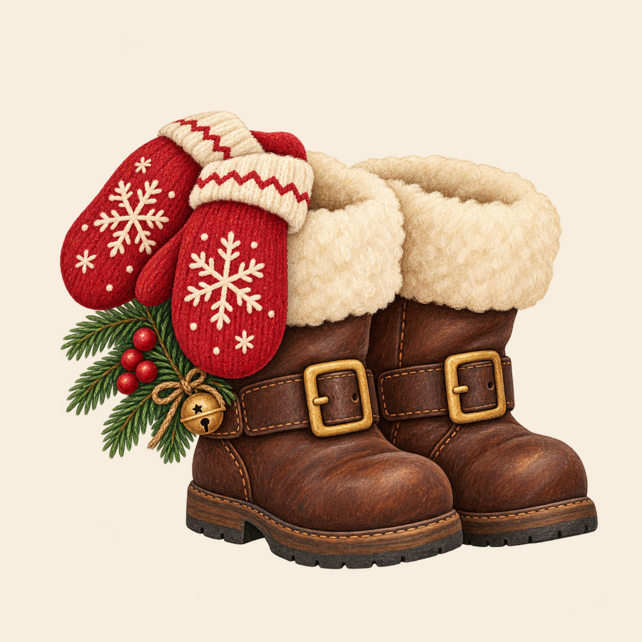 Santa's boots and mittens
