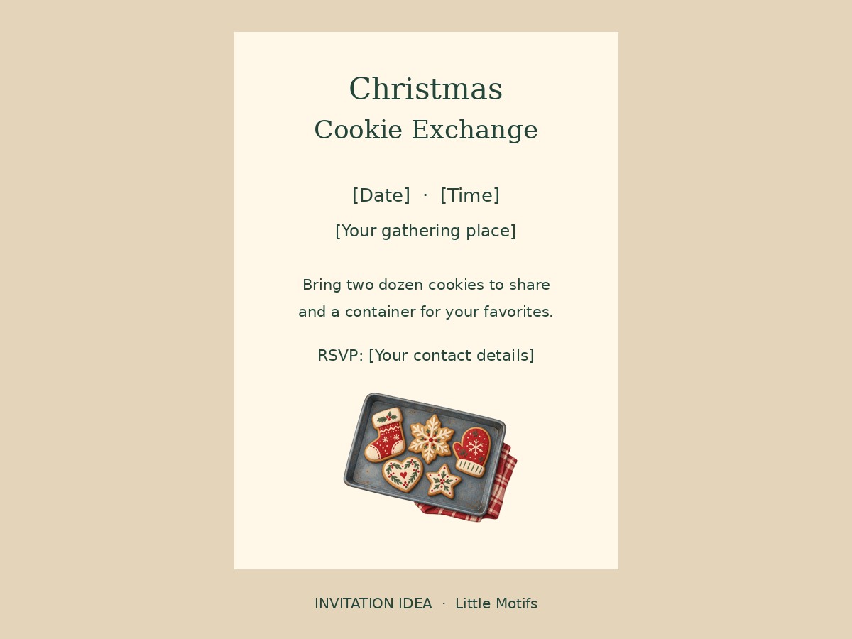 How to Design a Christmas Cookie Exchange Invitation — finished example
