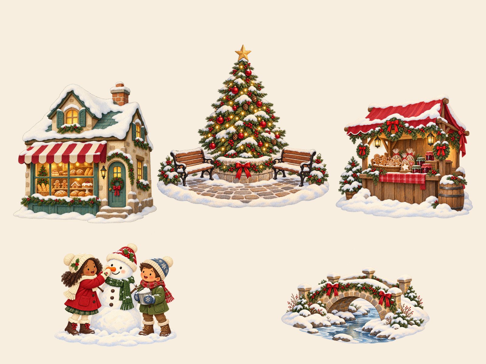 Selected illustrations from Christmas Village