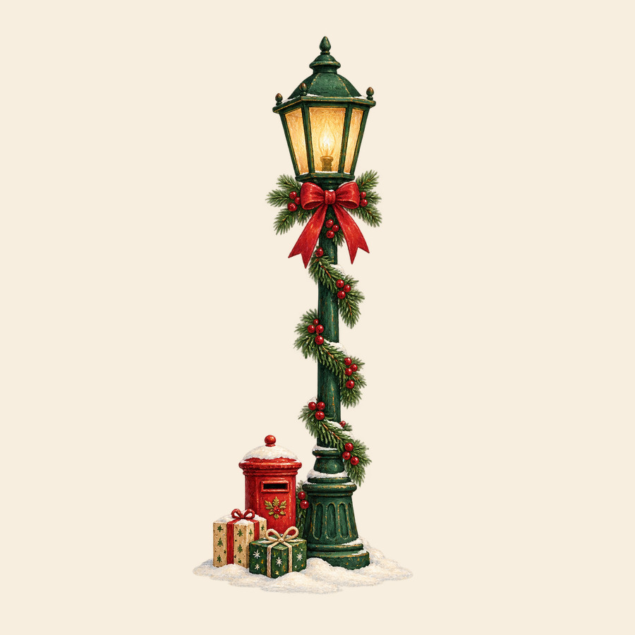 Lantern and Christmas mail