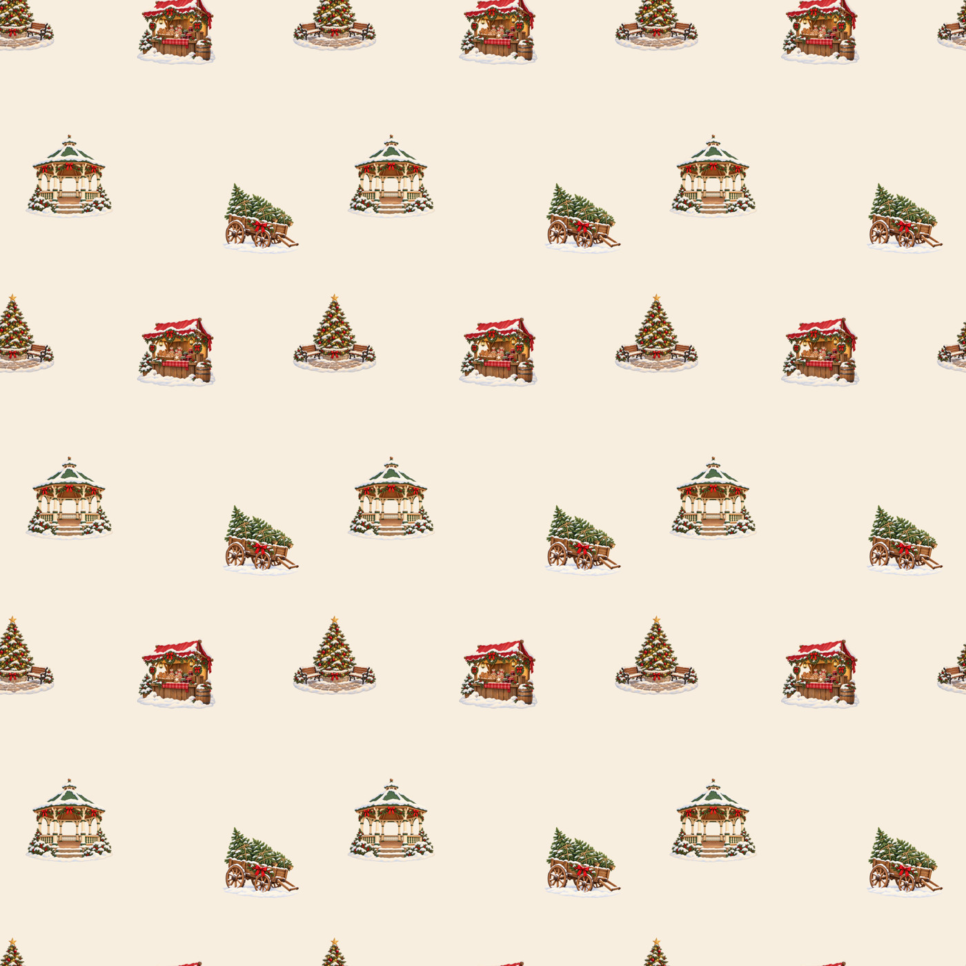 Christmas market and square repeat · Included tile shown repeated