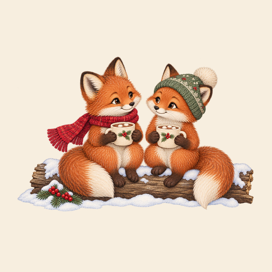 Cocoa for two fox friends